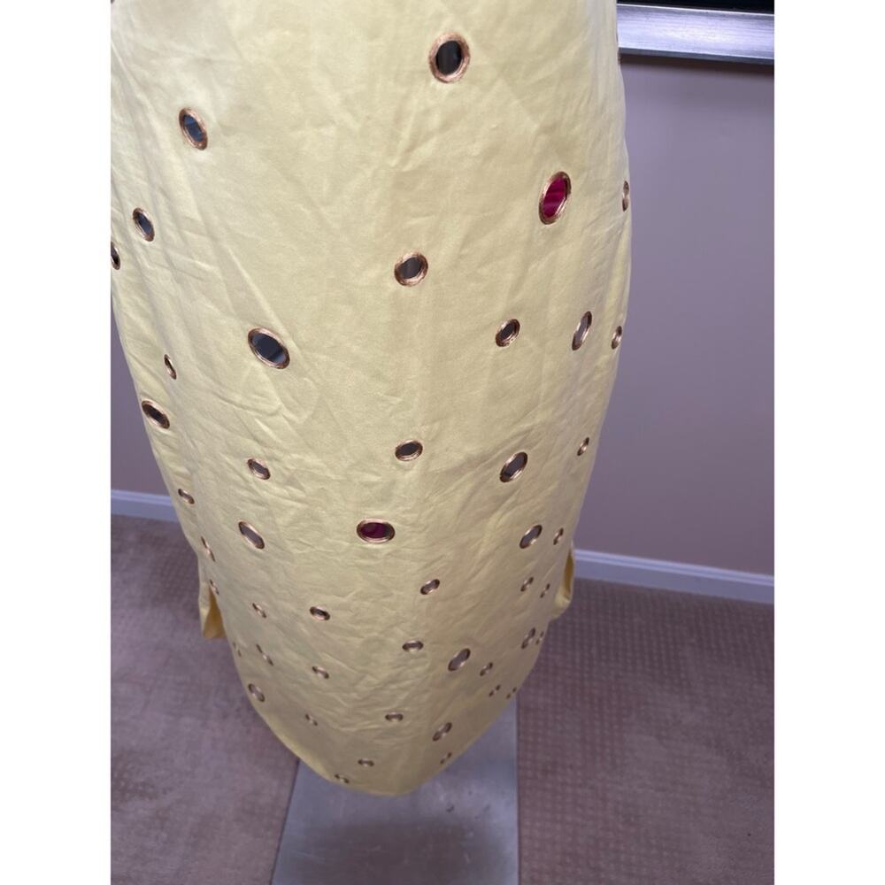 ALEXIS Malia Mirror Sequin Embellished Polkadot Yellow Midi Dress Size Medium - Picture 5 of 10
